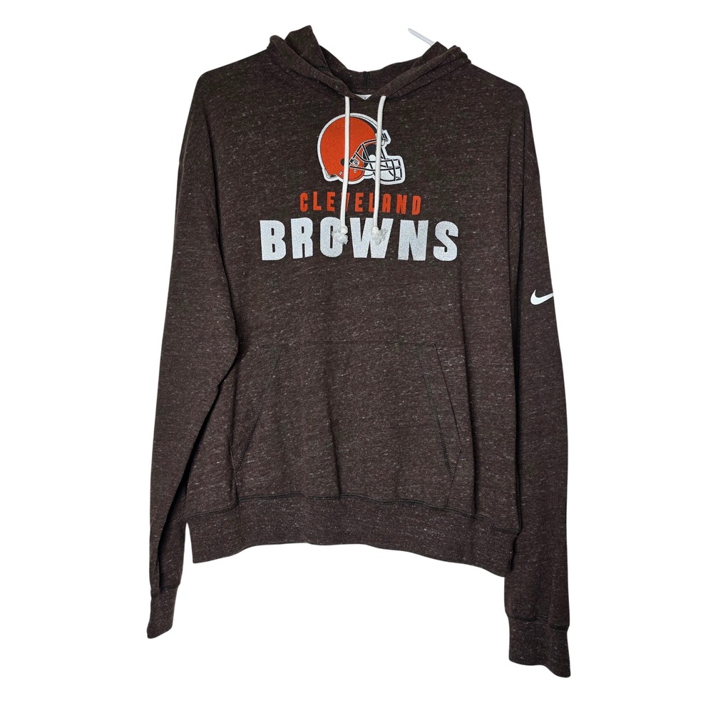 Nike Cleveland Browns NFL Hoodie Women's XL Brown Heathered Pullover Sweatshirt